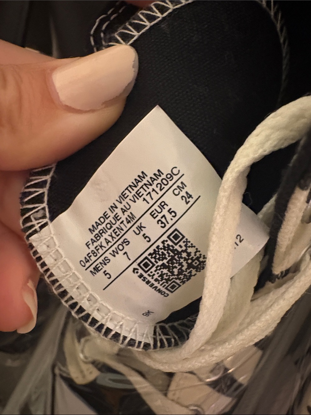 Converse Zebra-Print High Top Sneaker in Black and Cream - Picture 2 of 3